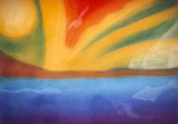 Chalk drawing Harmonic Convergence by Rosemary