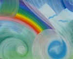 Where Pretty Little Bluebirds Fly - from a chalk drawing by Rosemary Phillips